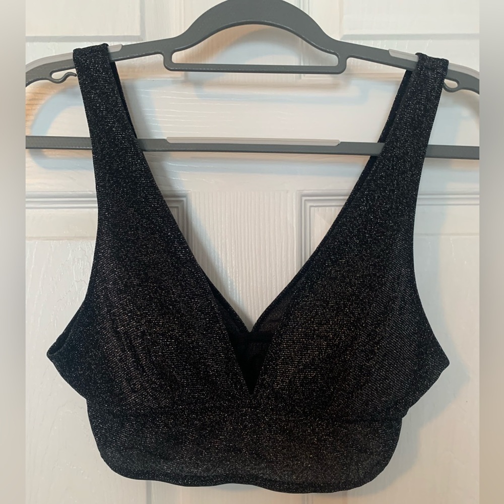 LaSenza - Black Sparkle - Bralette - V front and Back - Size Medium